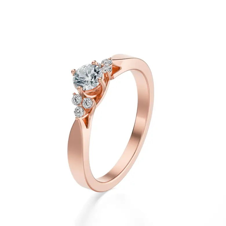 Pierścionek z różowego złota z diamentami AJPZ_098